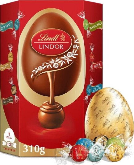 Stort Lindt Lindor Egg med Assorted Truffles   Stort Sjokoladeegg med Forskjellig Sjokolade Trøfler med Fyll 310 gram