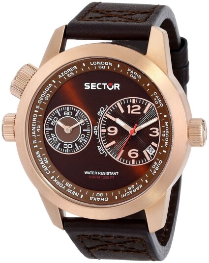 Sector Herreklokke R3251102022 Brun/Lær Ø48 mm Sector Herreklokke R3251102022 Brun/Lær Ø48 mm