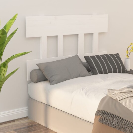 vidaXL Sengegavl hvit 103,5x3x81 cm heltre furu
