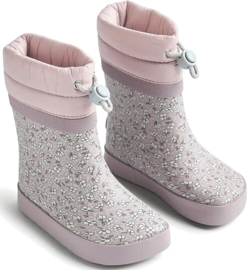 Wheat Thermo Barefoot Rubber Boot Arden LILAC BLUE FLOWERS 31