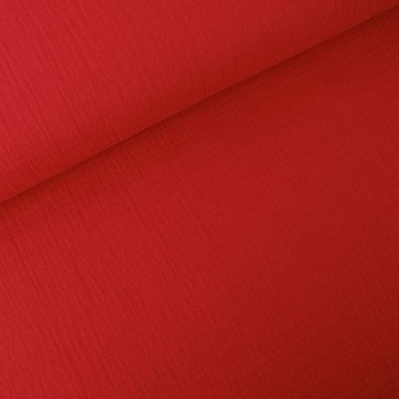 Balsløw Crepe stoff i bomull 135cm 4040 Rød 50cm
