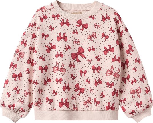Wheat Collegegenser Lia Mandel Peach Sløyfer Wheat 4 år (104) Collegegenser Beige Rosa Rød