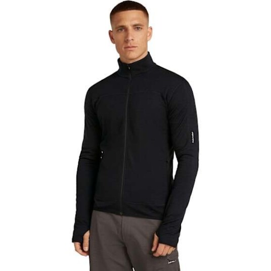 Icebreaker Men Merino Blend 300 Realfleece™ Descender Ls Zip Black M Icebreaker Men Merino Blend 300 Realfleece™ Descender Ls Zip Black M