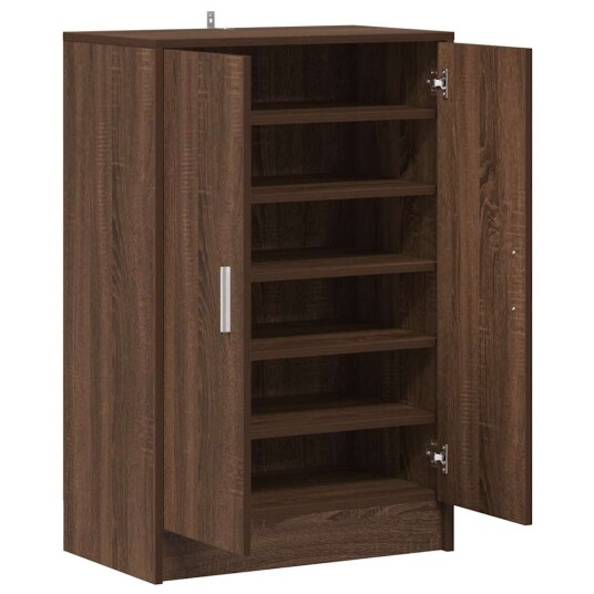 vidaXL Skohylle brun eik 60x35x92 cm konstruert tre