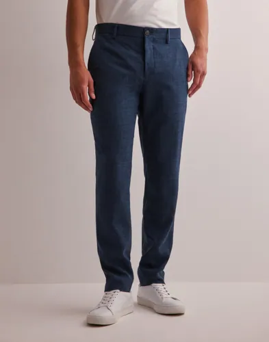 Selected Men Slhslim Oasis Linen Trs Noos Linbukser Blå