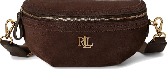 Lauren Ralph Lauren Perforated Suede Marcy Belt Bag Brown ONE SIZE