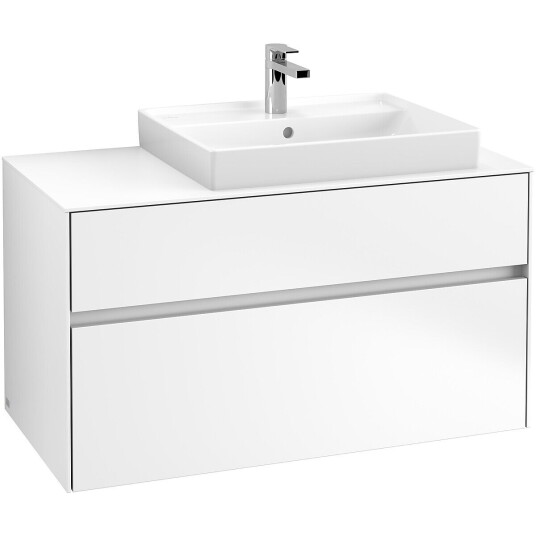 Villeroy & Boch Collaro Servantskap med 2 skuffer 100x50x54,8 cm u/lys Hvit Matt Villeroy & Boch Collaro Servantskap med 2 skuffer 100x50x54,8 cm u/lys Hvit Matt