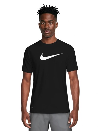 NIKE SWIM Nike Specs Soft Hand Poly Short Sleeve Hydroguard   Black   XS