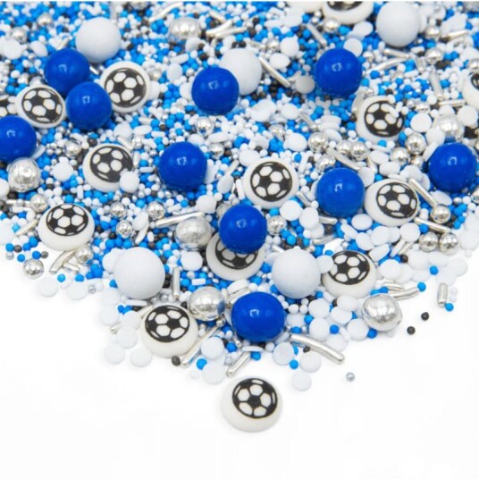 Happy Sprinkles Kakestrø Fotball Blå 90g 