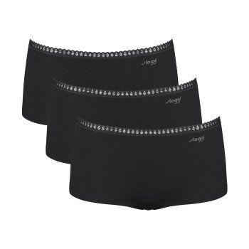 Sloggi Truser 3P GO Crush Hipster Shorts Svart bomull X Large Dame Sloggi Truser 3P GO Crush Hipster Shorts Svart bomull X Large Dame