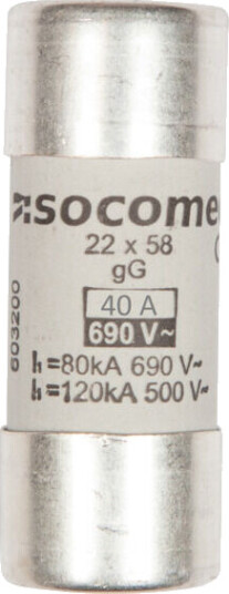 EFA Sikring 40A gG 690V 22x58mm - 141110000 EFA Sikring 40A gG 690V 22x58mm - 141110000