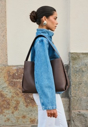 BUBBLEROOM Faux Leather Tote Bag Brown Onesize BUBBLEROOM Faux Leather Tote Bag Brown Onesize