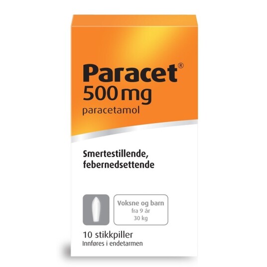 Paracet stikkpille 500mg 10 STK