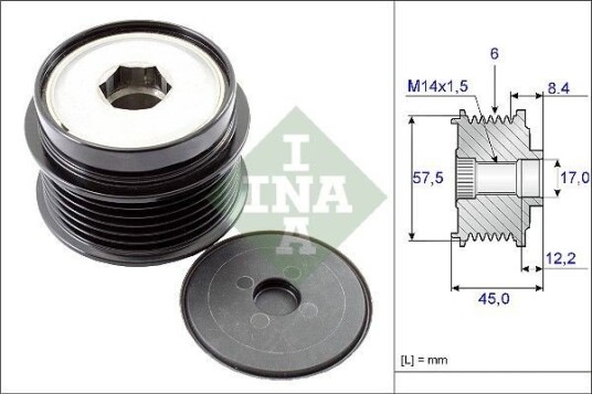 Dynamo remhjul INA 535 0174 10