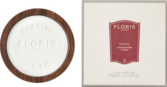Floris London Santal Shaving Soap in Wooden Bowl 100 g