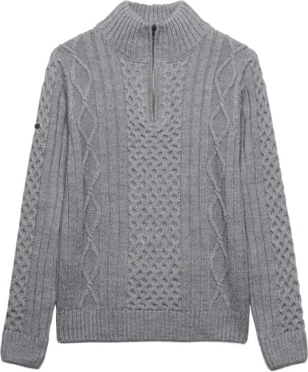 Superdry Jacob Cable Half Zip Knit MID GREY XL Superdry Jacob Cable Half Zip Knit MID GREY XL