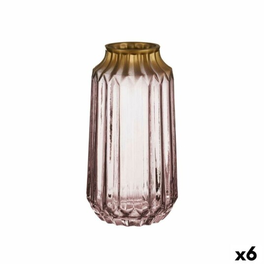 Gift Decor Vase Rosa Glass 13 X 23,5 X 13 Cm (6 Enheter)