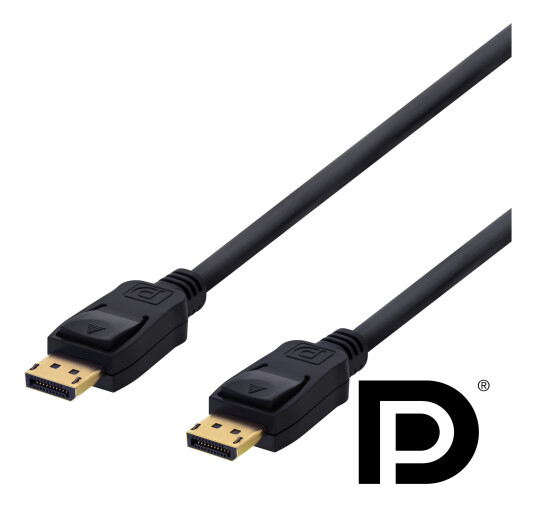 Deltaco DisplayPort 1.2 Kabel 0,5 m 4K UHD Svart Deltaco DisplayPort 1.2 Kabel 0,5 m 4K UHD Svart