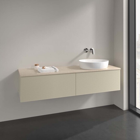 Villeroy & Boch  Antao Servantskap med 2 skuffer 160x50x36 cm m/lys Grå Matt/Crème