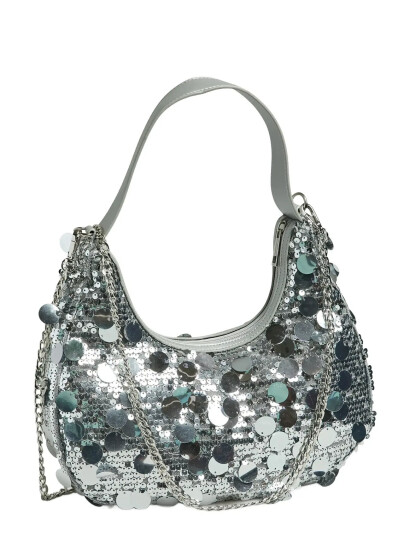 Pieces Pcmaddie Sequins Shoulder Bag - Silver - ONE SIZE Pieces Pcmaddie Sequins Shoulder Bag - Silver - ONE SIZE