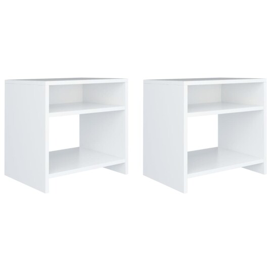 vidaXL Nattbord 2 stk hvit 40x30x40 cm sponplate vidaXL Nattbord 2 stk hvit 40x30x40 cm sponplate