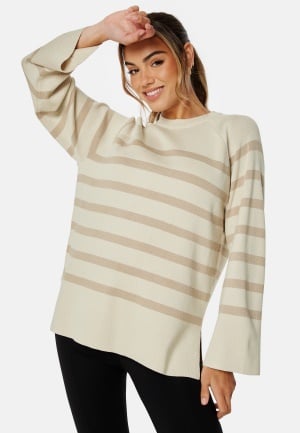 Object Collectors Item Objester LS Knit Top Sand/Striped M