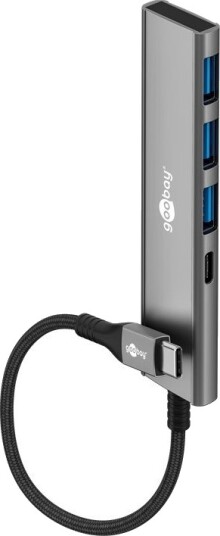 Goobay 76562 Usb Type-C Usb 3.2 Gen 1 3.1 Gen 1 Type-A Usb 3.2 Gen 1 3.1 Gen 1 Type-C 5000 Mbit/S Grå Aluminium Plast 0,115 M