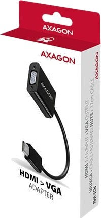 Axagon HDMI til VGA Adapter 17 cm med WUXGA-støtte og aktiv omformer Axagon HDMI til VGA Adapter 17 cm med WUXGA-støtte og aktiv omformer