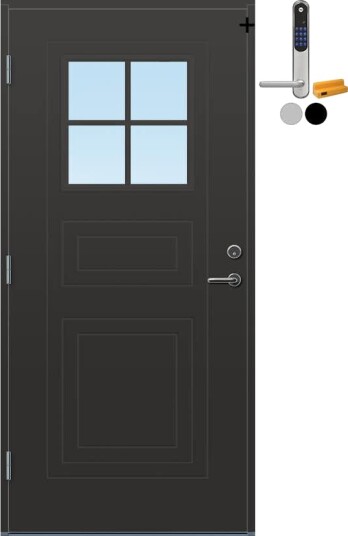 Ytterdør Bygg1 Utvik Cotswold med Yale Doorman Classic Home