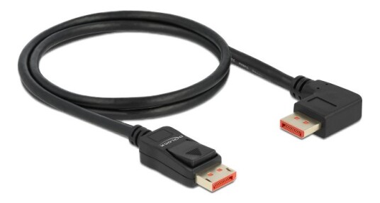 DeLOCK DisplayPort-kabel hann> hann 90° høyrevinkelt 8K 60 Hz 1 m