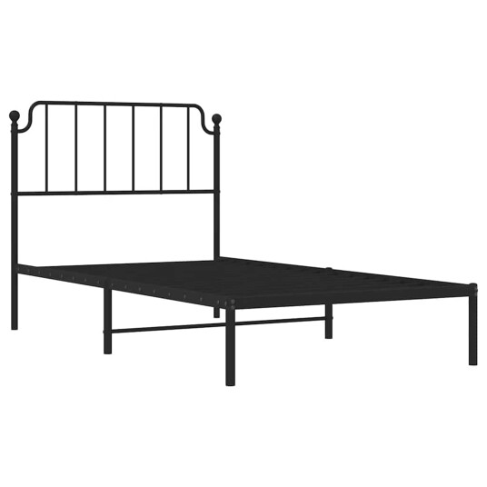 vidaXL Sengeramme i metall med hodegavl svart 100x200 cm 8721012211919