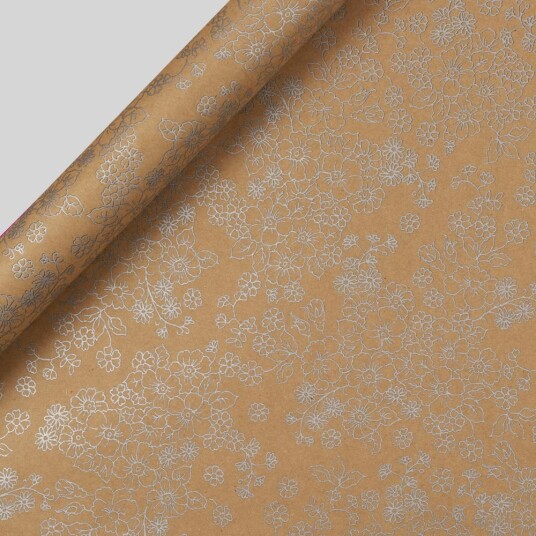 Gavepapir 3m Metallic Floral Kraft