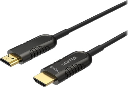 Unitek Y C1034bk Hdmi Kabel Hdmi Hann Til Hdmi Hann 60 M Skjermet Hybrid Kobber/Fiber Optikk Svart 4K 60Hz Støtte