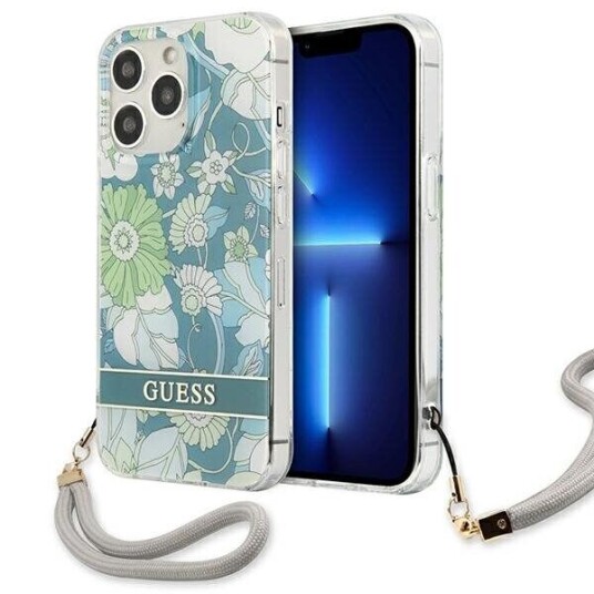 Guess Hardveske til iPhone 13 Pro Max 6,7" i Grønn med Blomsterrem