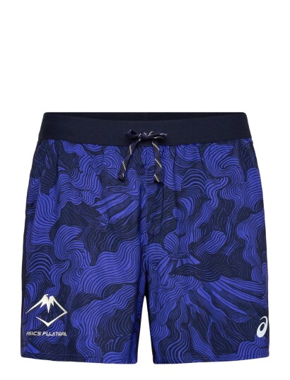 Asics Fujitrail All Over Print 5In Short Blue XL