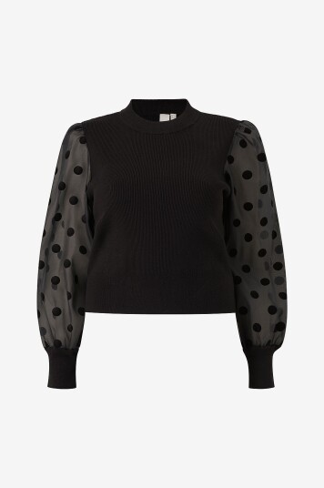 YAS Y.A.S Genser yasDotme LS Knit Pullover S Svart