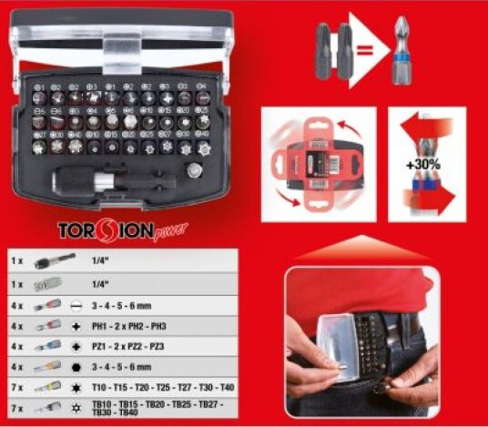 Ks Tools 32-Delt Bitssett med Bitsholder 1/4” Håndverktøy