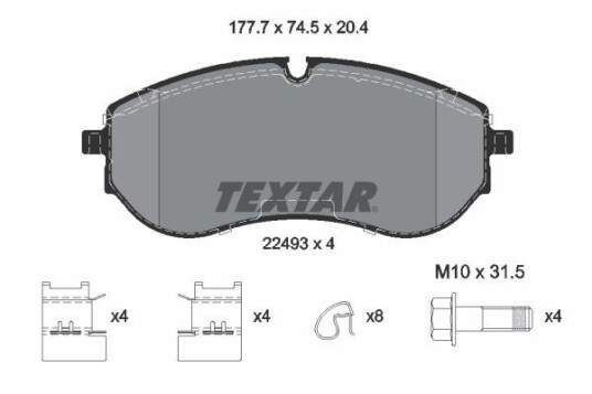 Bremseklosser TEXTAR 2249301 Bremseklosser TEXTAR 2249301