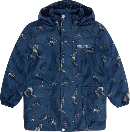 Minymo Vinterjakke Dark Denim m. Dinosaurer Minymo 2 år (92) Vinterjakke Blå