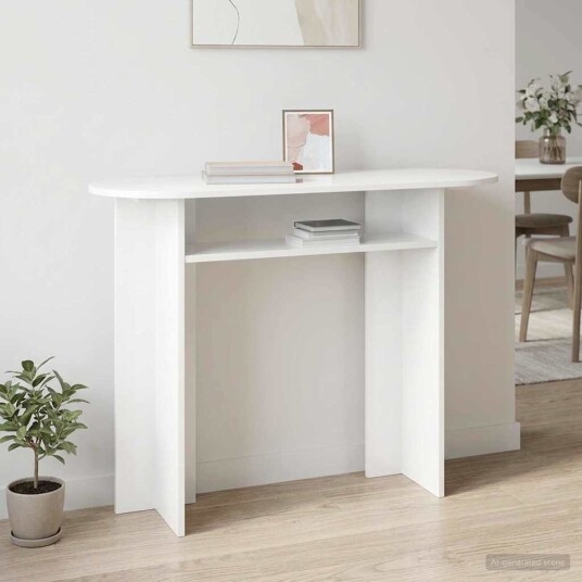 vidaXL Konsollbord med lagring Hvit 100 x 39,5 x 75 cm Konstruert tre
