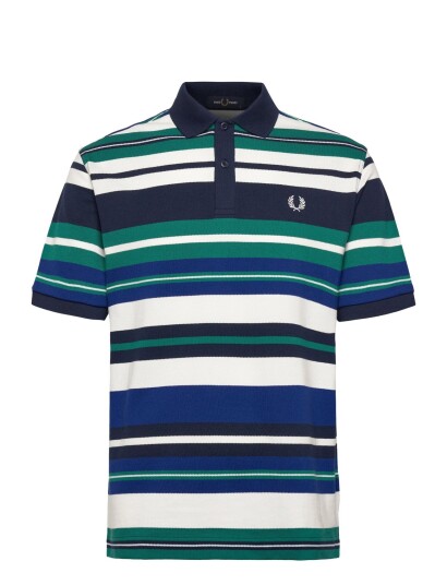 Fred Perry Striped Relaxed Polo Green XS