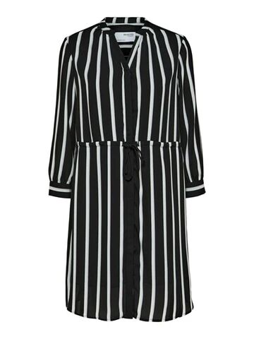 Selected Femme Damina 7/8 Aop Dress Black W/Stripes 36