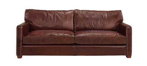 Viscount skinnsofa vintage cigar