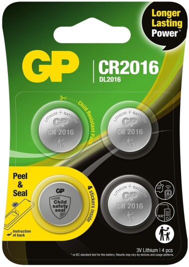 GP Lithium Cell batteri CR2016 4 pk
