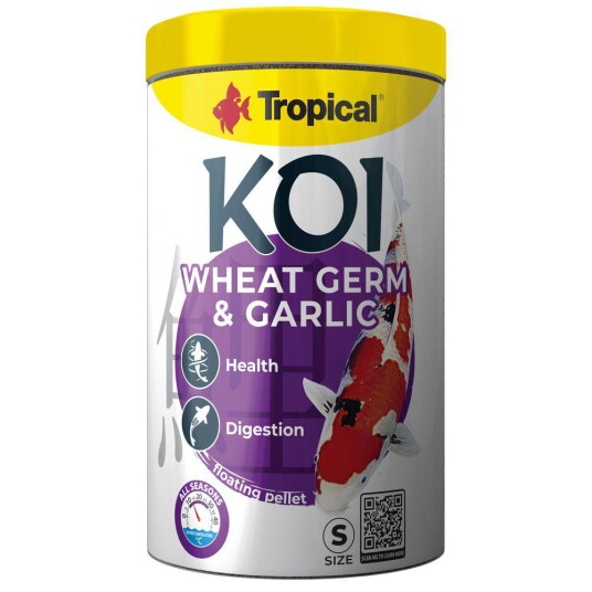 Tropical Koi Wheat Germ & Garlic Pellets S - 1000ml Tropical Koi Wheat Germ & Garlic Pellets S - 1000ml