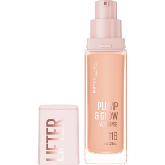 Maybelline Lifter Plump & Glow Foundation 116 - Glødende makeup for fyldigere hud