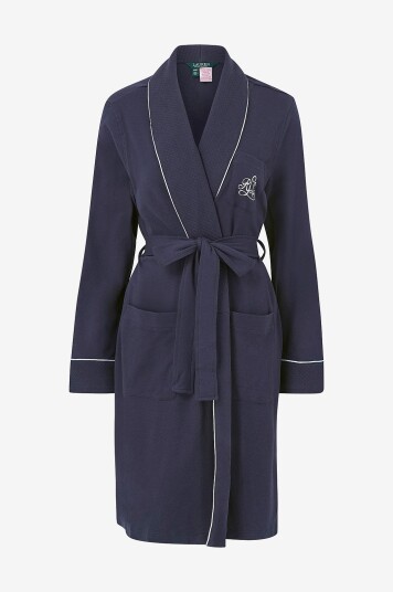 Lauren Ralph Lauren Morgenkåpe LRL Essential Quilted Collar Robe Blå