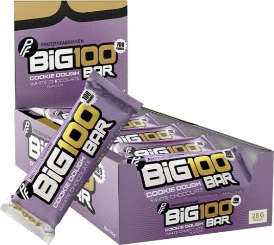 Proteinfabrikken Big 100 Protein Bar 100g x 15 stk, Cookie Dough Cookie Dough
