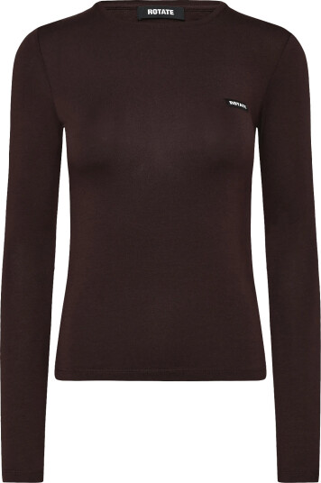 ROTATE Long Sleeve T Shirt   Brown   34