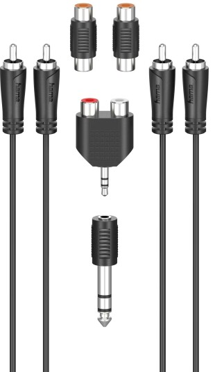 Hama RCA Lydtilkoblingssett 2,5 m Hankjønn Svart